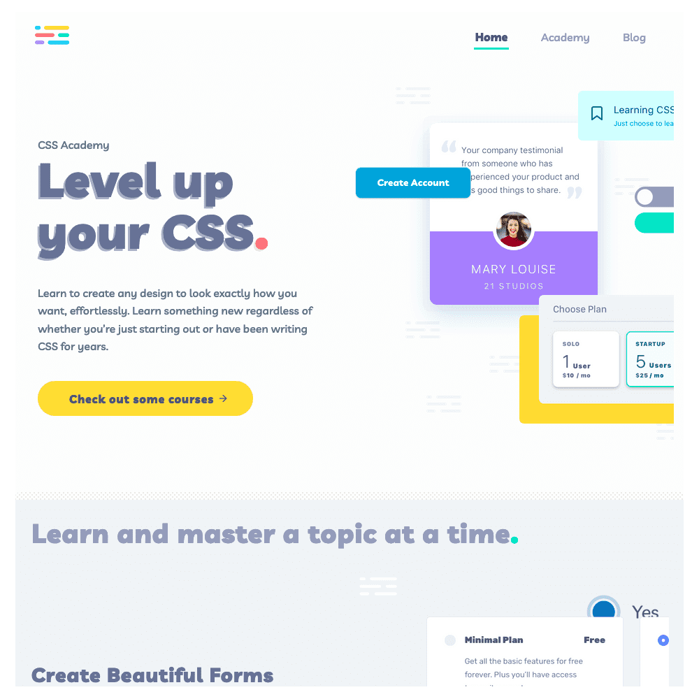 CSS Academy homepage